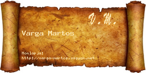 Varga Martos névjegykártya